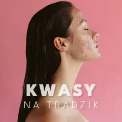 Kobieta z trądzikiem na twarzy, która odkrywa moc kwasów na trądzik.
