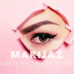 Makijaż powiększający oko: starannie wykonana kreska i tusz do rzęs, by podkreślić spojrzenie.