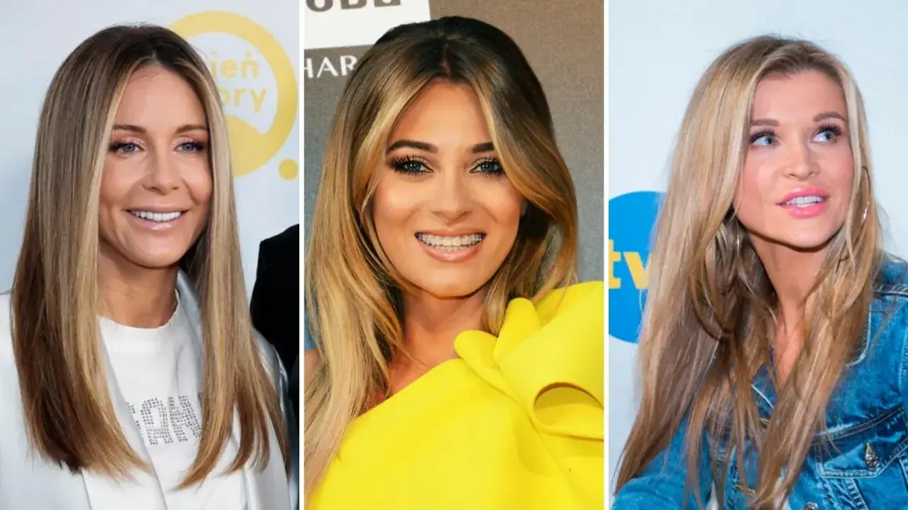 Trzy kobiety z blond włosami: jedna w białej marynarce, druga w żółtej sukience, trzecia w dżinsowej kurtce.