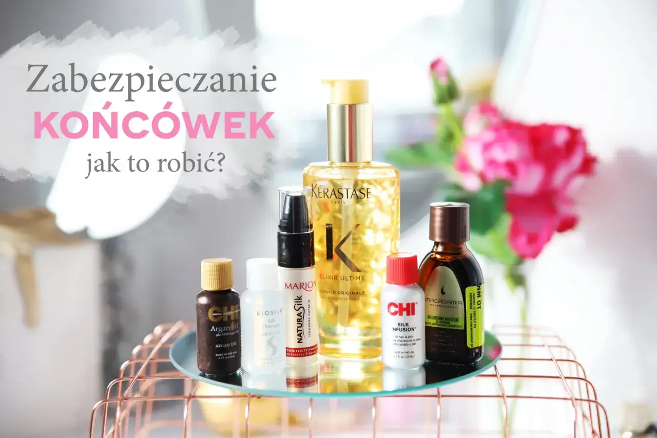 Kolekcja olejków i serum do włosów, w tym Kerastase Elixir Ultime, CHI Silk Infusion i Macadamia, które pomogą w pielęgnacji końcówek.